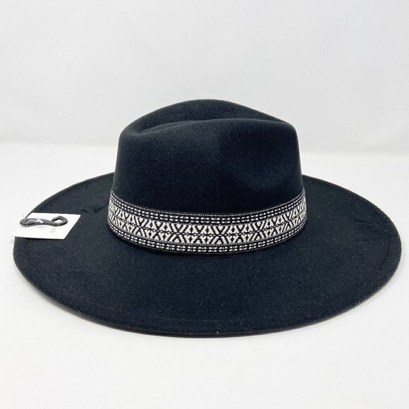 Black Wide Brim Rancher Style Hat - Picture 6 of 11